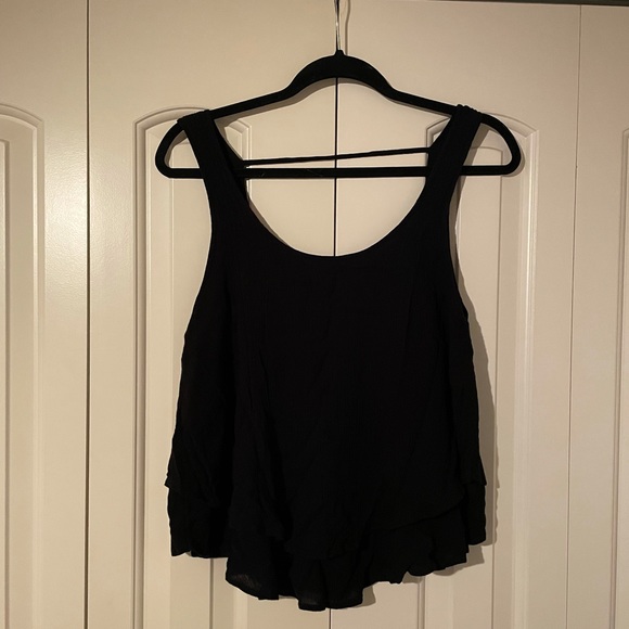 Mossimo Supply Co. Tops - Mossimo Double-Layer Scoop Neck Tank, Size L, Black